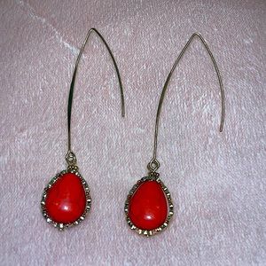 Marble red earrings.